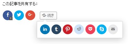 投稿記事のSNS共有ボタンイメージ