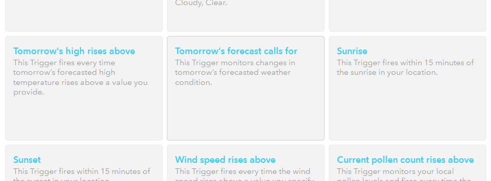 IFTTT レシピ作成その６ Weather Channel Tomorrow's forecast