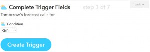 IFTTT レシピ作成その７ Weather Channel Create Trigger