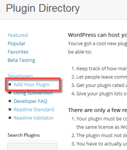 WordPress.org Add Your Plugin