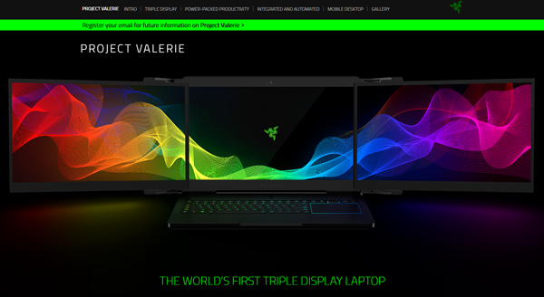 RAZER PROJECT VALERIE メーカーサイト キャプチャ