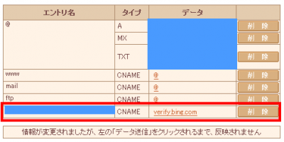 レコードの新規追加直後の画面