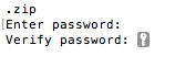 Macでパスワード付きzipファイルを作る06