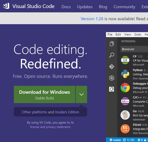 Visual Studio Codeのダウンロード