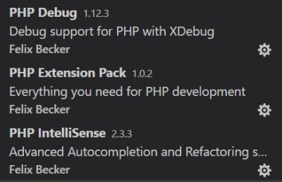 VSCode PHPパッケージでインストールされる拡張機能