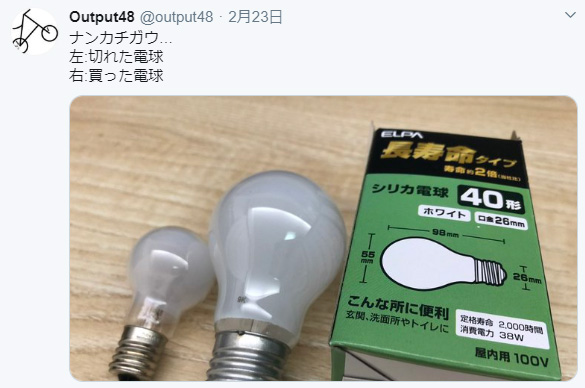 電球の大きさが分からない